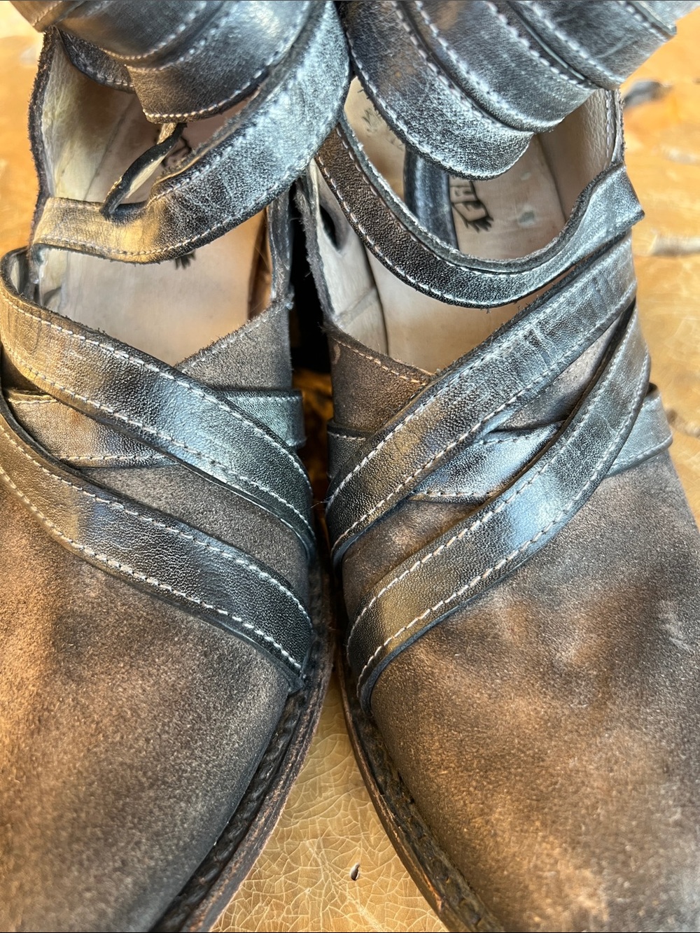 Freebird Grind Distressed Leather Ankle Boots in Brown Size 7 Zipper + Straps - Picture 15 of 16